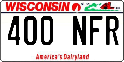 WI license plate 400NFR