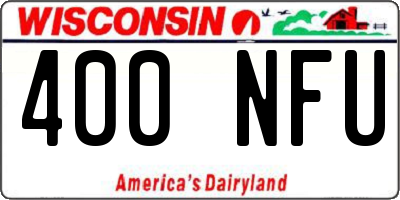 WI license plate 400NFU