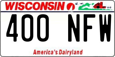 WI license plate 400NFW