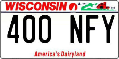 WI license plate 400NFY