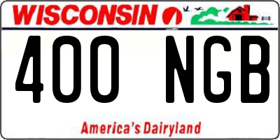 WI license plate 400NGB