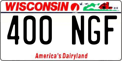 WI license plate 400NGF