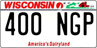 WI license plate 400NGP
