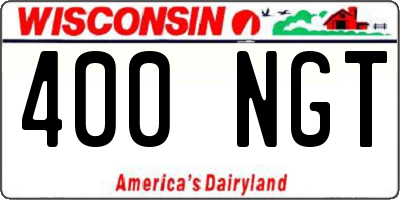 WI license plate 400NGT