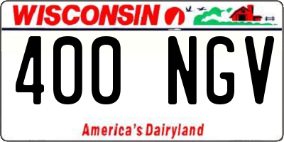 WI license plate 400NGV