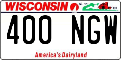 WI license plate 400NGW