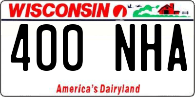 WI license plate 400NHA