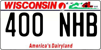 WI license plate 400NHB