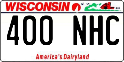 WI license plate 400NHC