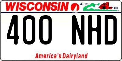 WI license plate 400NHD