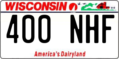 WI license plate 400NHF