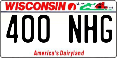 WI license plate 400NHG