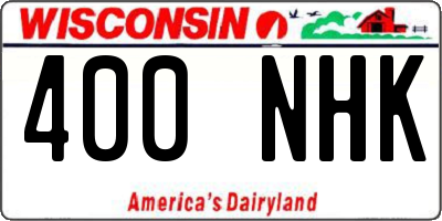WI license plate 400NHK
