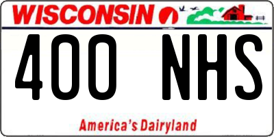 WI license plate 400NHS