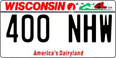 WI license plate 400NHW