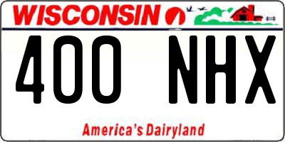 WI license plate 400NHX