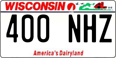 WI license plate 400NHZ