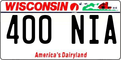 WI license plate 400NIA