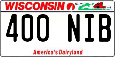 WI license plate 400NIB