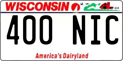 WI license plate 400NIC