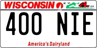 WI license plate 400NIE