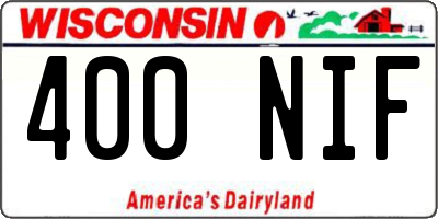 WI license plate 400NIF