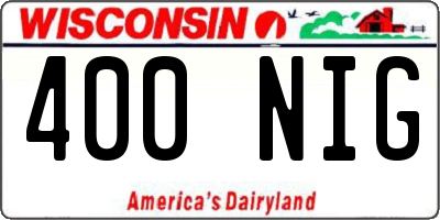 WI license plate 400NIG