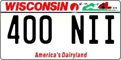 WI license plate 400NII