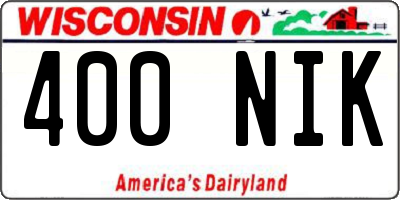WI license plate 400NIK