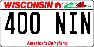 WI license plate 400NIN