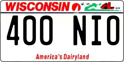 WI license plate 400NIO