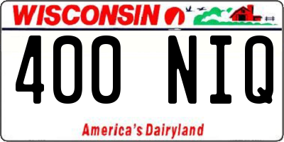 WI license plate 400NIQ