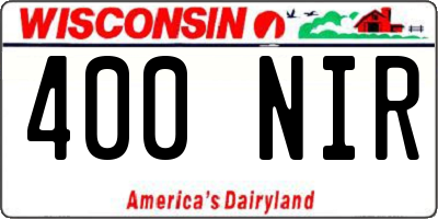 WI license plate 400NIR