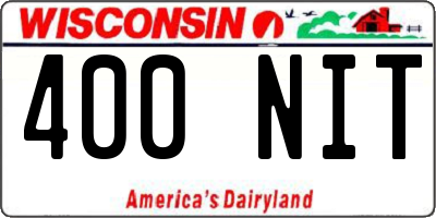 WI license plate 400NIT