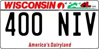 WI license plate 400NIV