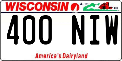 WI license plate 400NIW