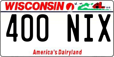 WI license plate 400NIX