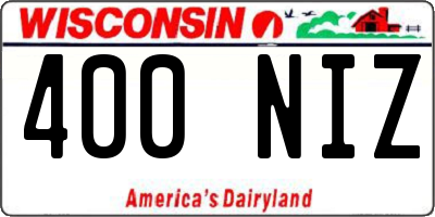 WI license plate 400NIZ