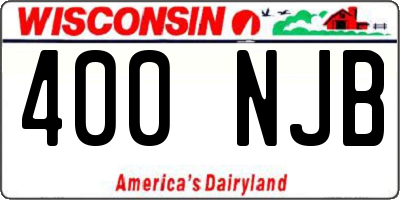 WI license plate 400NJB