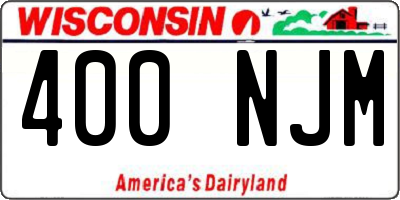 WI license plate 400NJM
