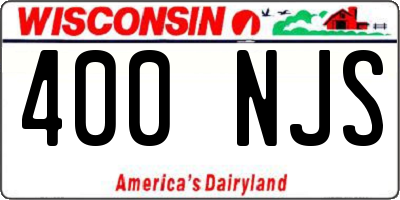 WI license plate 400NJS