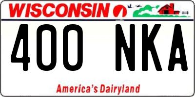 WI license plate 400NKA