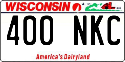 WI license plate 400NKC