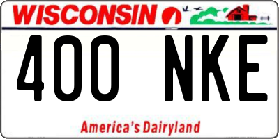 WI license plate 400NKE