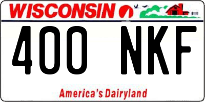 WI license plate 400NKF