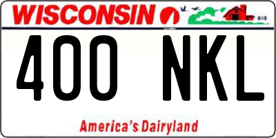 WI license plate 400NKL