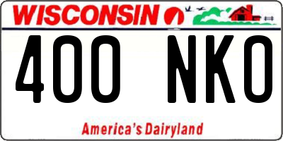 WI license plate 400NKO