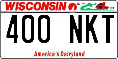 WI license plate 400NKT