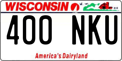 WI license plate 400NKU