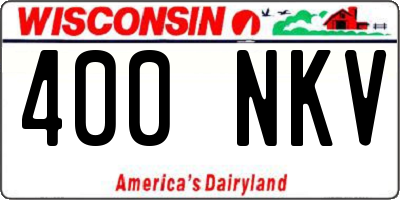 WI license plate 400NKV